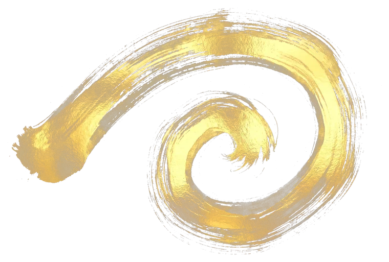Buga Sphere symbol 02, rendered in gold Japanese brush calligraphy