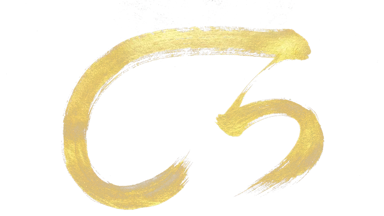 Buga Sphere symbol 22, rendered in gold Japanese brush calligraphy